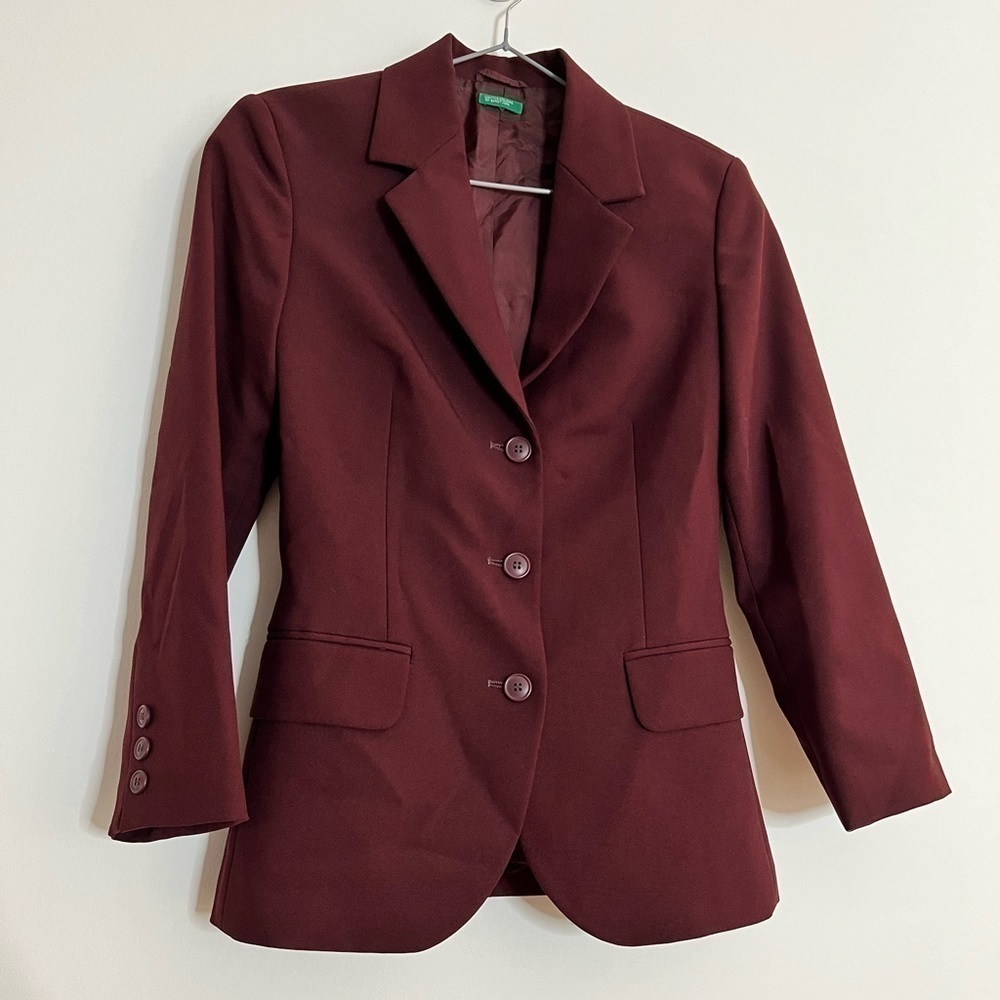 UNITED COLORS OF BENETTON | Maroon Fitted Blazer Size 36